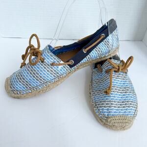 Sperry Top-Sider Katama Fish Espadrilles Boat Shoes Size 7.5 Flats Slip On